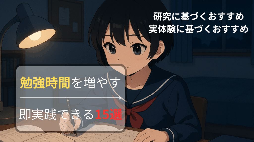 即実戦可な大学受験の勉強時間を増やす15の対策